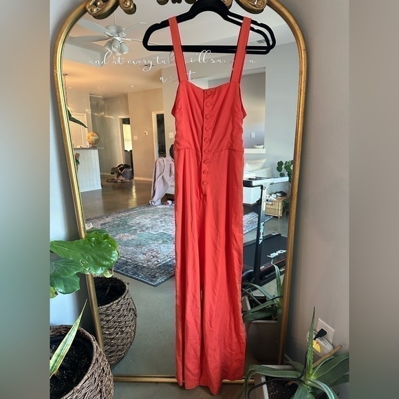 Lovers and friends lotus orange jumpsuit nwt small - Picture 2 of 2